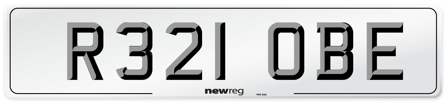 R321 OBE Number Plate from New Reg